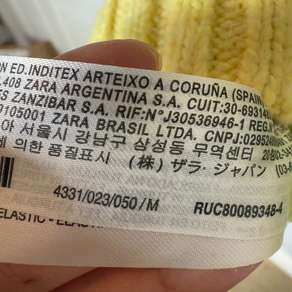 Zara Women's Yellow Green Floral Retro Pop Flower Chunky Knit Sweater - Picture 6 of 7